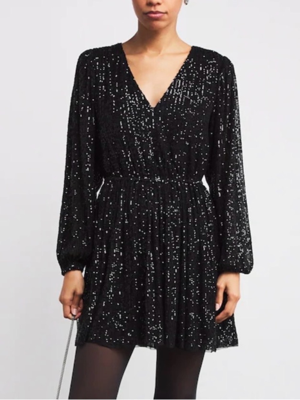 PAIGE Black Sequin Gianetta Mini Dress XL NWT